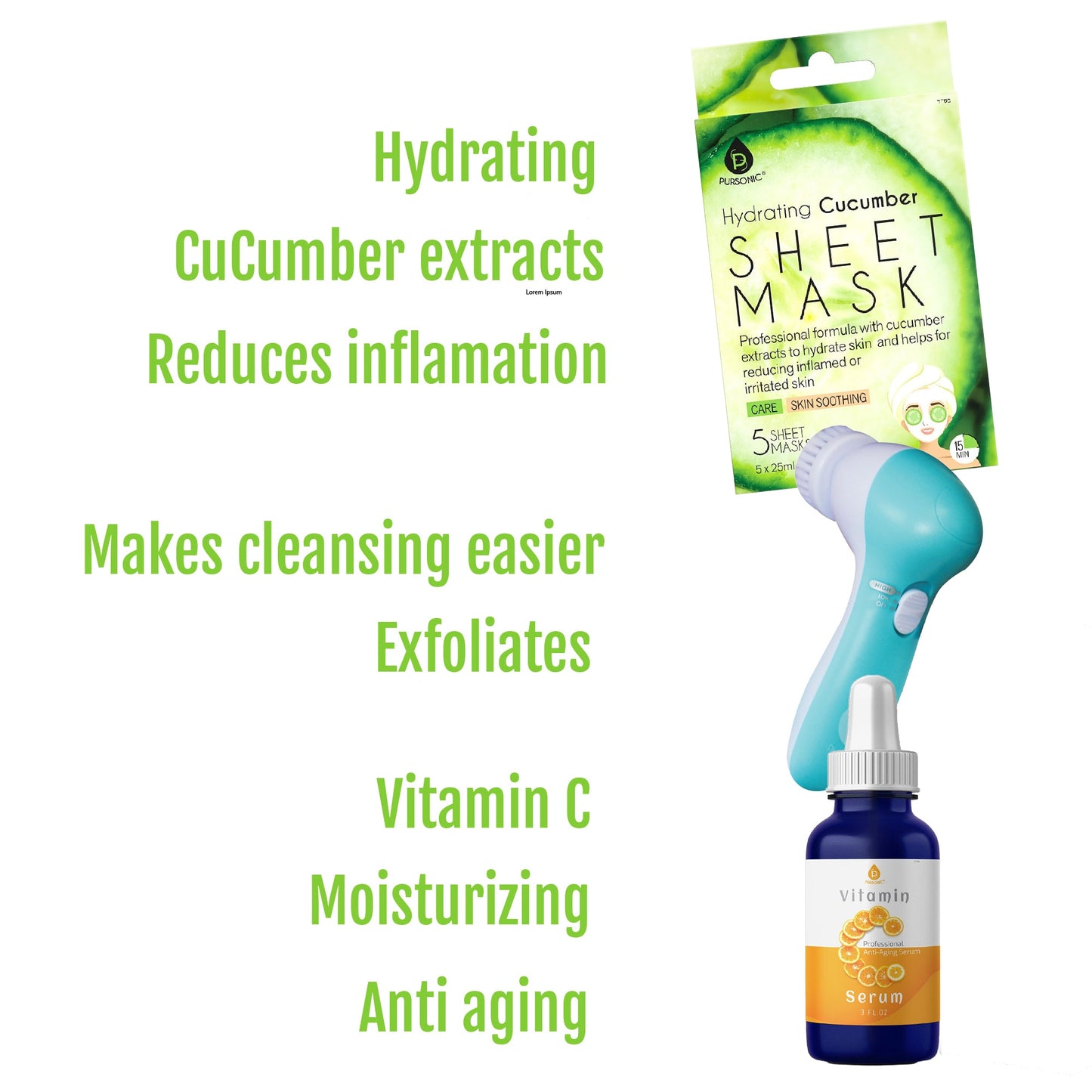 Skincare Gift Bundle: Hydrating Cucumber Sheet Masks