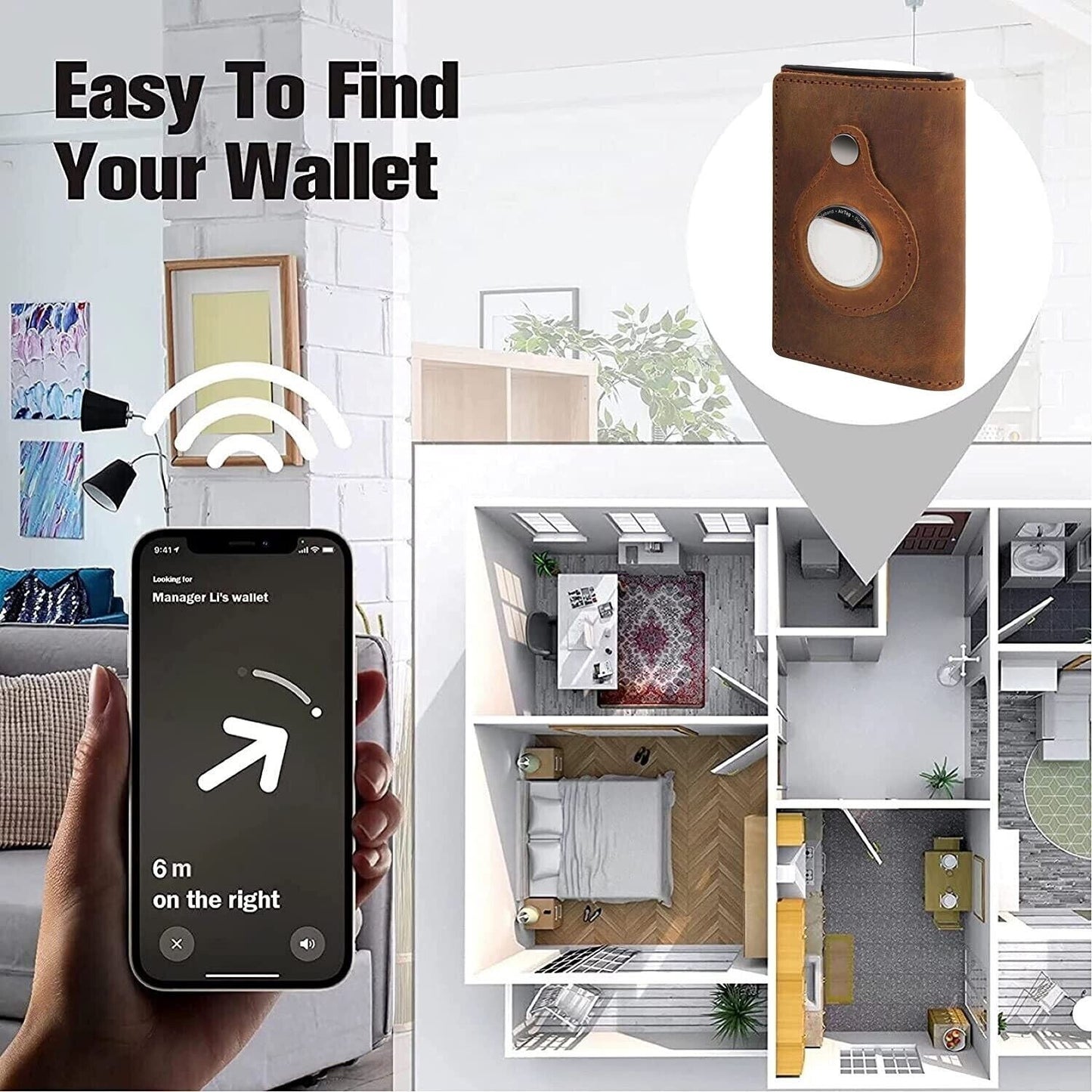 For Airtag Wallet Case holder Magnetic Air