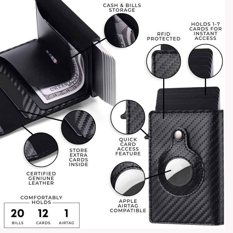For Airtag Wallet Case holder Magnetic Air