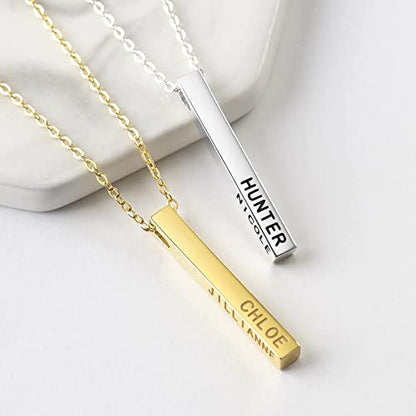 Personalized Necklace, 4 Side Bar