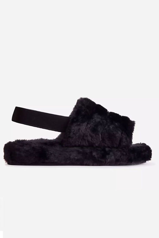 Fluffy Stripe Slippers