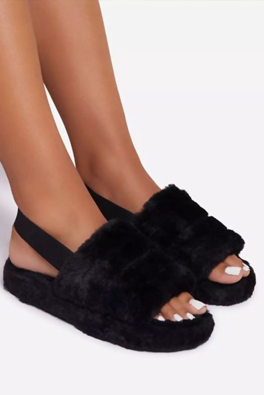 Fluffy Stripe Slippers