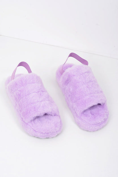 Fluffy Stripe Slippers