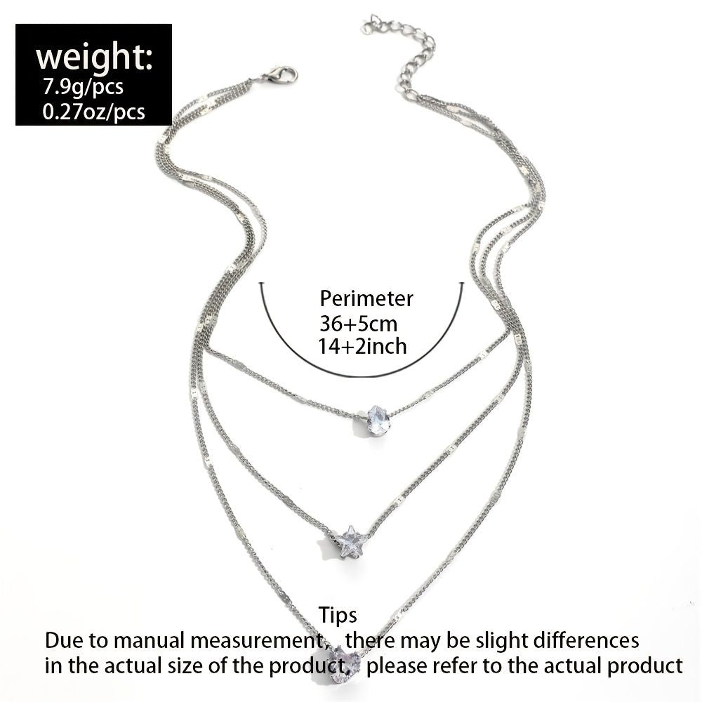 Necklace Multi-layer Star Love Water Drop Pendant