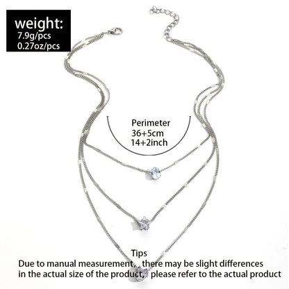 Necklace Multi-layer Star Love Water Drop Pendant