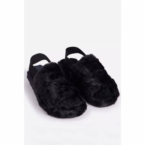 Fluffy Stripe Slippers