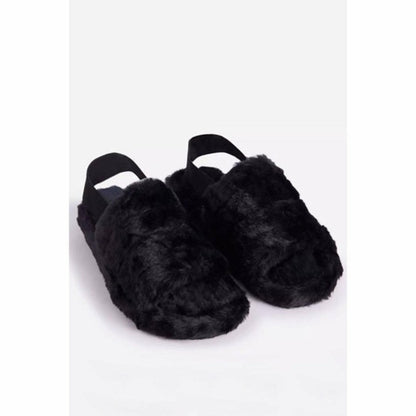 Fluffy Stripe Slippers